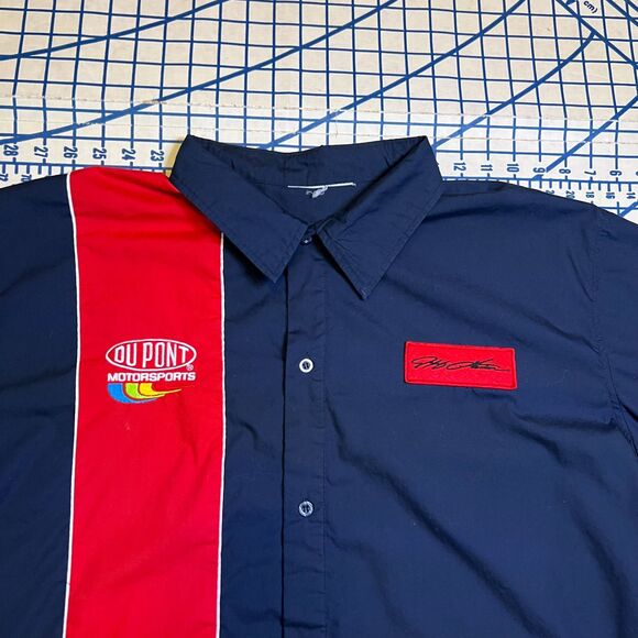 Du Pont Motorsport Button Up Shirt Embroidered Gordon Mechanic Moto - Picture 5 of 8
